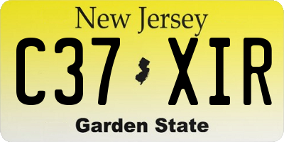 NJ license plate C37XIR