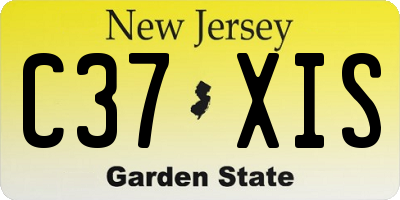 NJ license plate C37XIS