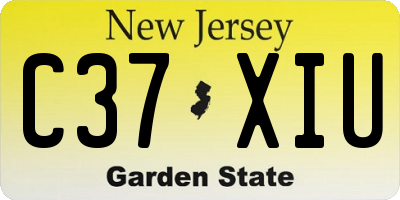 NJ license plate C37XIU