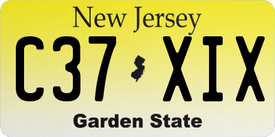 NJ license plate C37XIX