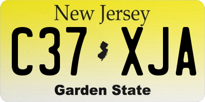 NJ license plate C37XJA