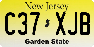 NJ license plate C37XJB