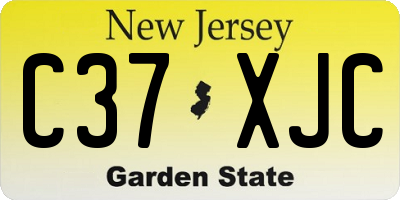 NJ license plate C37XJC