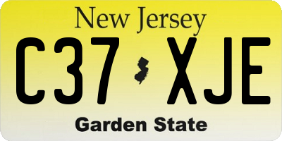 NJ license plate C37XJE