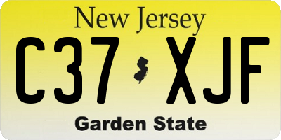 NJ license plate C37XJF