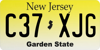 NJ license plate C37XJG