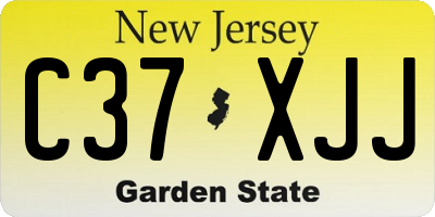 NJ license plate C37XJJ