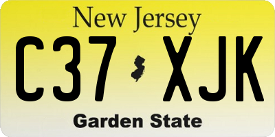 NJ license plate C37XJK