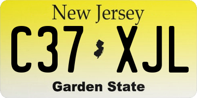 NJ license plate C37XJL