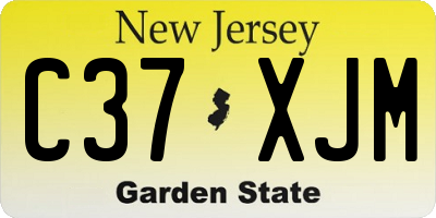 NJ license plate C37XJM