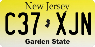 NJ license plate C37XJN