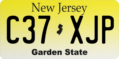 NJ license plate C37XJP