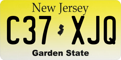 NJ license plate C37XJQ