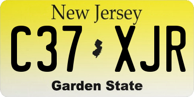 NJ license plate C37XJR