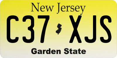 NJ license plate C37XJS