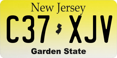 NJ license plate C37XJV