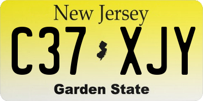 NJ license plate C37XJY