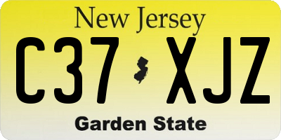 NJ license plate C37XJZ