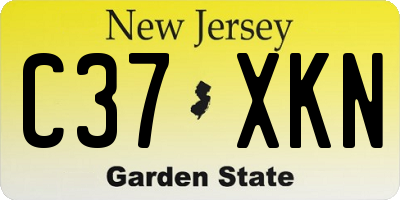 NJ license plate C37XKN