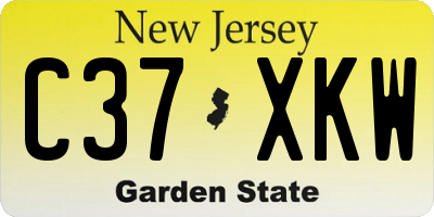 NJ license plate C37XKW