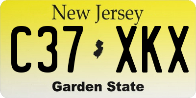 NJ license plate C37XKX