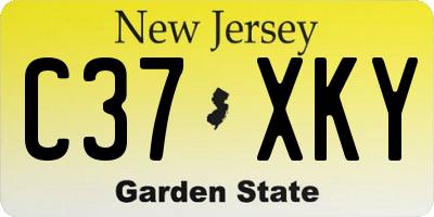 NJ license plate C37XKY