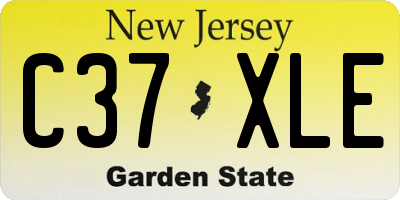 NJ license plate C37XLE