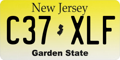 NJ license plate C37XLF