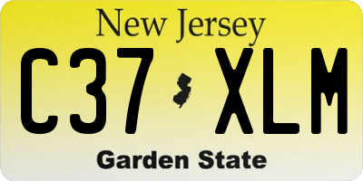 NJ license plate C37XLM