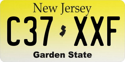 NJ license plate C37XXF