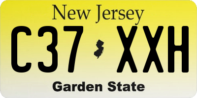 NJ license plate C37XXH