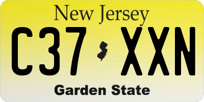 NJ license plate C37XXN