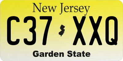 NJ license plate C37XXQ