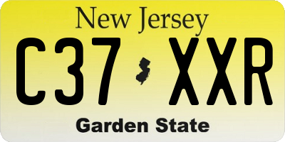 NJ license plate C37XXR
