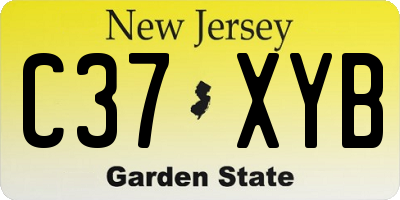 NJ license plate C37XYB