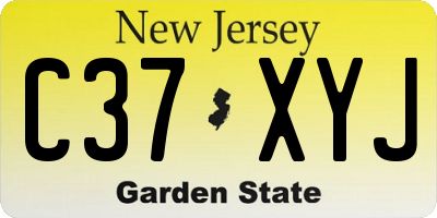 NJ license plate C37XYJ