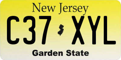 NJ license plate C37XYL