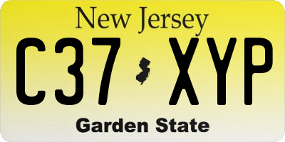NJ license plate C37XYP