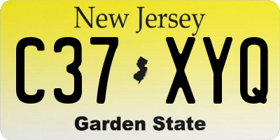 NJ license plate C37XYQ