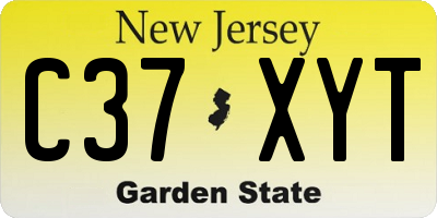 NJ license plate C37XYT