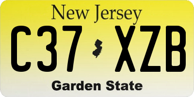NJ license plate C37XZB