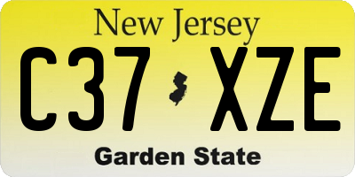 NJ license plate C37XZE
