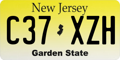 NJ license plate C37XZH