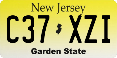 NJ license plate C37XZI
