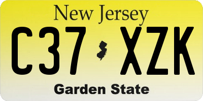 NJ license plate C37XZK
