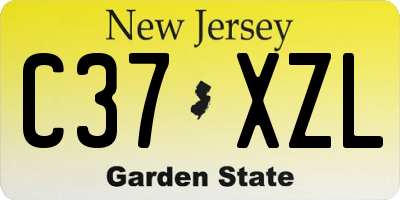 NJ license plate C37XZL