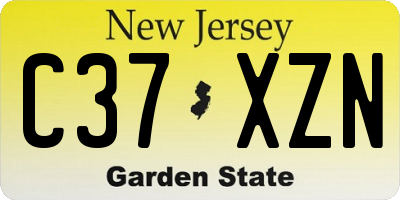 NJ license plate C37XZN