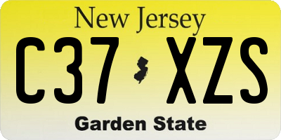 NJ license plate C37XZS