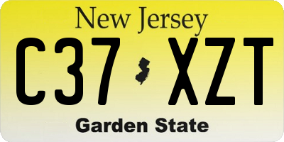 NJ license plate C37XZT