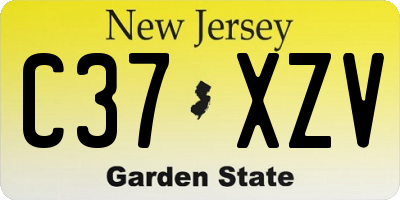 NJ license plate C37XZV